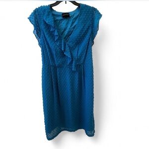 Nanette Lepore Teal Ruffle Midi Dress